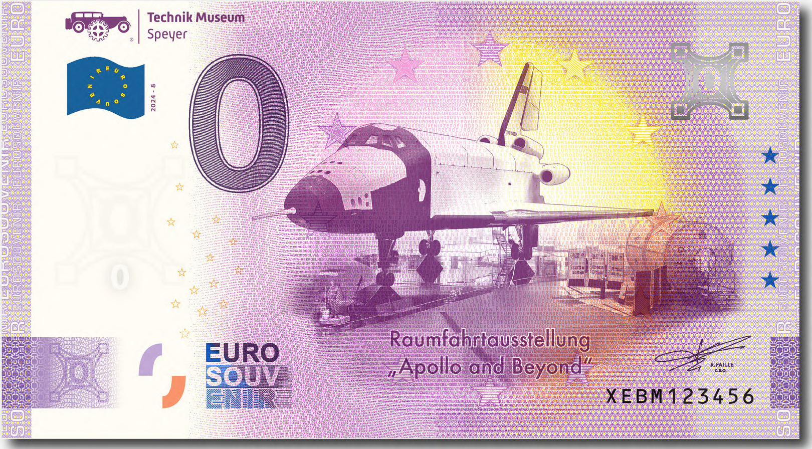 0-Euro Souvenirschein Technik Museum Speyer - Raumfahrtausstellung