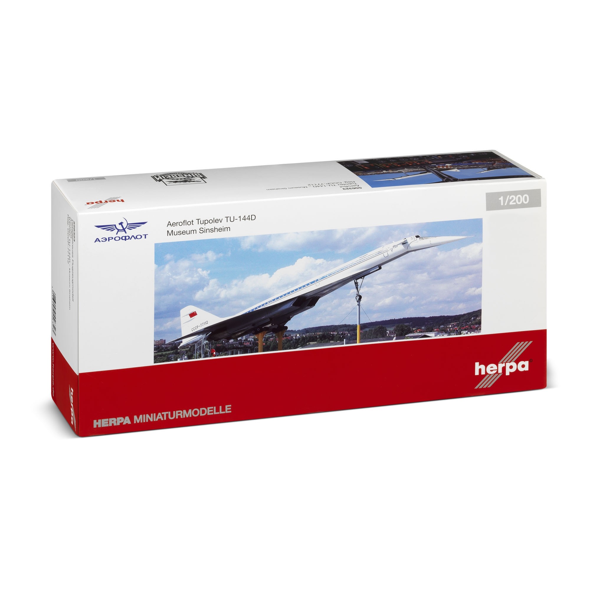 Herpa Pre-Built Model Tupolev TU-144D Aeroflot 1:200 