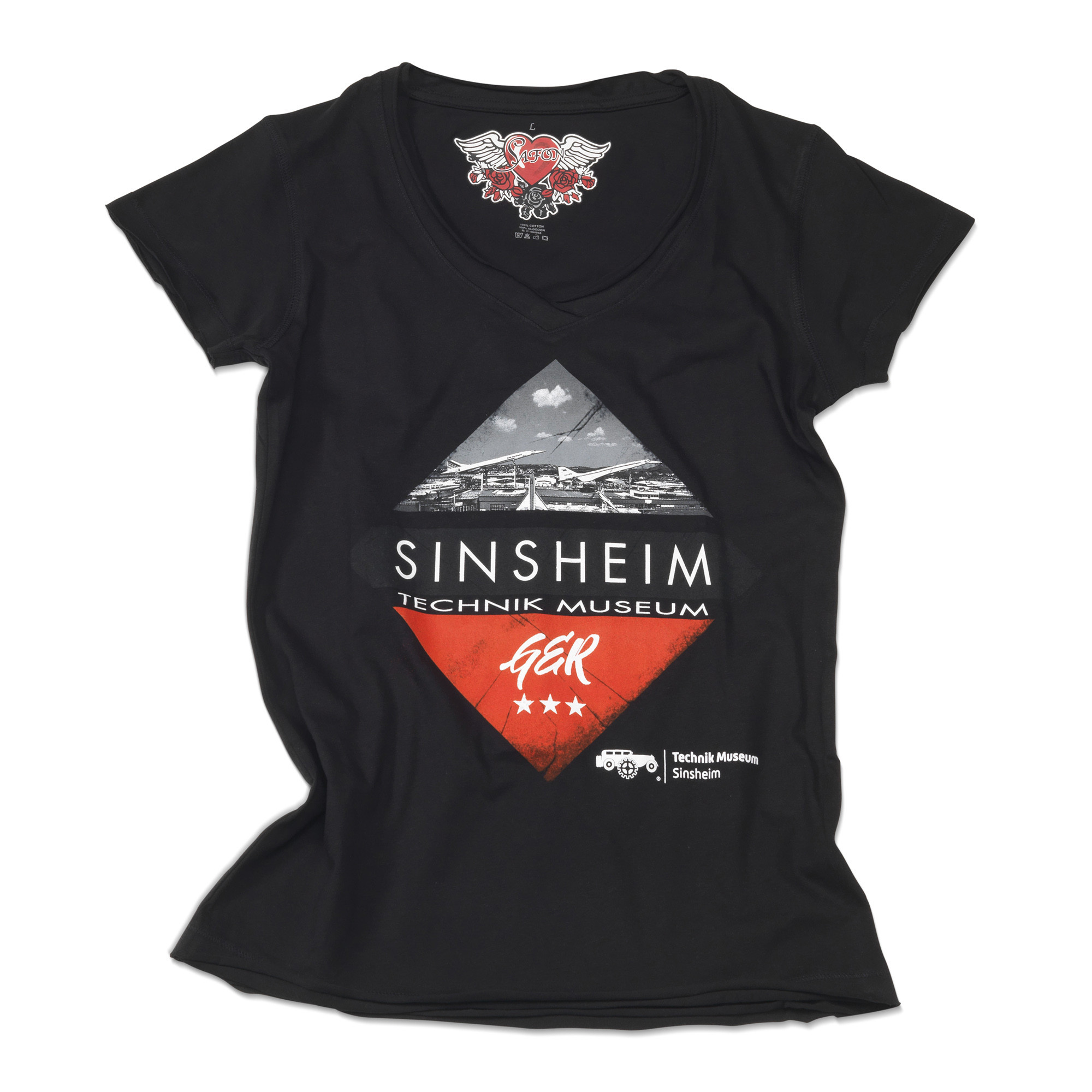 Damen T-Shirt schwarz - Museum Sinsheim 